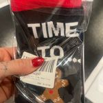 NWT Funny Red and Black Time to Get Baked Unisex Holiday Gingerbread Socks Photo 2