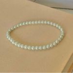 Small Stretchy Pearl Bracelet Vintage “Byrdie” Classic Elegant Simple White Photo 0