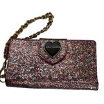 Betsey Johnson  Glitter Wallet on Chain Heart Charm Gold Interior Photo 0