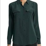Equipment  June Bug Green Classic Long Sleeve Silk Button Up Blouse Size XS Photo 0