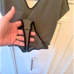 EXPRESS  Olive bodysuit + black‎ tank EUC Photo 2