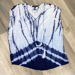 Romeo + Juliet Couture Romeo & Juliet Tie Dye Pullover Blouse Blue Small Photo 10