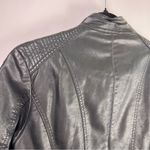 LA Coalition Black Moto Jacket, Faux Leather, Quilted, Zippered Pockets, Medium Photo 8