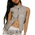 Free People  We The Free Sweeney Vegan Leather Vest Women’s Vest Size Medium Photo 0