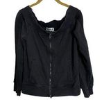 Pam & Gela  Black Zip Front Top Small Photo 0