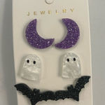 Set of three Halloween earrings Purple Photo 0