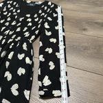 Maeve Meave Anthropologie Hearts Black‎ And White  Smocked Long Sleeve Dress Size XS Photo 10