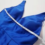 Sherri Hill Royal Blue Mermaid Gown Double Spaghetti Straps V-Neckline Photo 6