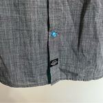 Best In Show Chambray & Teal Long Sleeve‎ Button Front Shirt Women's Size Large Gray Photo 4