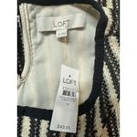 Loft  Black Cream Striped Textured Sleeveless Top & Midi Skirt Matching Set 10 M Photo 8