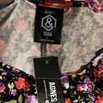 Agnes & Dora  Hi Lo Tee Blouse Women' s Large Purple Orange Floral Photo 2