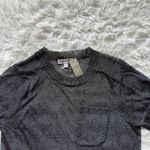J.Crew Sheer Metallic Sweater Tee Dark Gray AS IS Size XS Photo 4