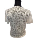 ZARA  Trafaluc Small Floral Lace Overshirt Short Sleeve White Black Romantic Photo 4