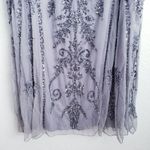 Pisaro Nights Smoke Gray Beaded Mesh Dress Size 14 Photo 2