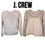 J.Crew Women's Crew Neck Sweater Blush Pink with Eyelet Lace Back Size XS Photo 1