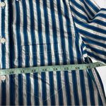 J.Crew Button Down Top 100% Stripes Blue Green White Sz 2 NWT Photo 3