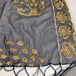 Ellen Tracy NWT  Navy & Gold Peacock sequined wrap or scarf Photo 1