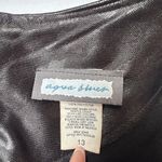 Aqua Blues Black Dress Women’s Sz 13 Sleeveless Animal Print Faux Leather Photo 3