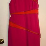 Joseph Ribkoff hot pink and orange zipper dress. Photo 5