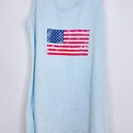 LuLaRoe  American Flag Tank Top Light Blue Size Small 55% Cotton Simply Comfortab Photo 0