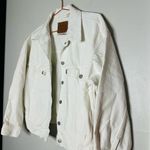 Levi's  Women’s White Silver Button Ex Boyfriend Denim Jacket Size Small Photo 5