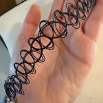 Y2K Black Choker Necklace with White Daisy Pendant Photo 2