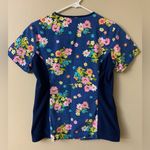 Cherokee & Dickies Scrub Set Top and Pants Floral blue & White XS Photo 2