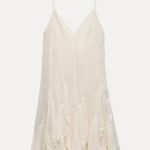 ZARA  dress sundress lace ivory cream flowy ruffle strapy boho summer vacation  Photo 11