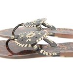 Jack Rogers  Georgica Jelly Tortoise Brown Thong Medallion Flip Flop Sandals 8 Photo 3