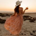 Free People Ultraviolet Maxi Dress Small Prairie Dainty Cottage Bohemian Fall Photo 4