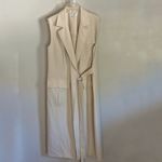 MARINA MASCONE Long Wrap Vest Cream Size Medium White Photo 2