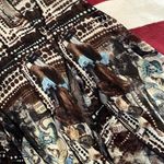 Vintage FUZZI Jean Paul Gaultier midi abstract brown long skirt Size XL Photo 6