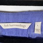 Soft Surroundings Topanga Top Blouse Size L Purple Linen Cotton Crinkle Gauze Photo 4