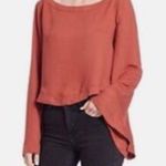Free People  Stars Aligned Boho Cropped Terracotta Blouse size Large Photo 1