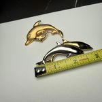 Dolphin Brooch Pin Lot Of 2 Sea Life 1 Gold Tone 1 Two Tone Photo 2