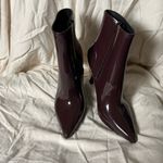 Jeffrey Campbell Puddles Pointed Toe Rain Ankle Boots Wine Shiny Size 7 Photo 1