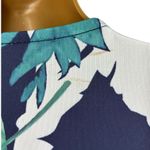 Wrap Dress Tropical Leaf Print Blue White Green Short Sleeve Ruffle Size M Size M Photo 5