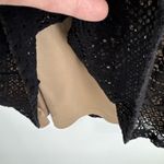 Boston Proper  Goth Cowgirl Dress Womens 14 Black Nude Lined‎ Crochet Bell Sleeve Photo 3