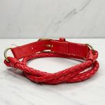 H&M Womens Red Braided Faux Leather Belt Extra Small (XS) ✨ Photo 6