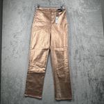 EXPRESS  Metallic Rose Gold Jeans‎ 2R Modern Straight Disco Party Cybercore Photo 1