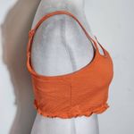 Aerie Orange Cropped Bikini Top NWT Size Medium Orange Textured Swim Top Photo 4