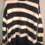 Rue 21 Navy Blue/Pink/White Striped Sweater Photo 0