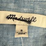 Madewell Shirred Button Up Linen Shirt Women’s Sz Small Sunfaded Blue Top NWT Photo 6