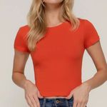 Free People  Vibrant Orange Crop Top Photo 0