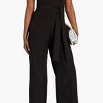 Halston Leia Black Wide Leg Stretch Crepe Jumpsuit Size 2 Photo 0