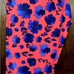 WTC Americana Ladies Capri Leggings, Red and Blue Floral Design, Size XL (16 Photo 0