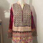 Khaadi Pink Multicolored Short Tunic Top Blouse Size 10 Photo 3