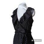 Black house white market black and white wrap ruffle polkadot dress size 10 Photo 2