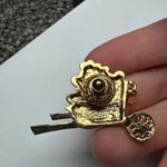 Avon Red Enamel Hearts In A Cart Gold Tone Brooch Pin Signed For Valentine’s Photo 2