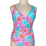 Members Mark New One Piece Swimsuit Wrap Top Tie Waist Aqua Women’s Size XL Photo 0